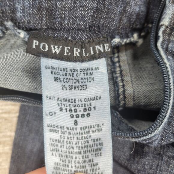 VTG Powerline Denim Skirt Size 8 Blue Dark‎ Wash Flounce Flared Mermaid Rodeo - Picture 2 of 11